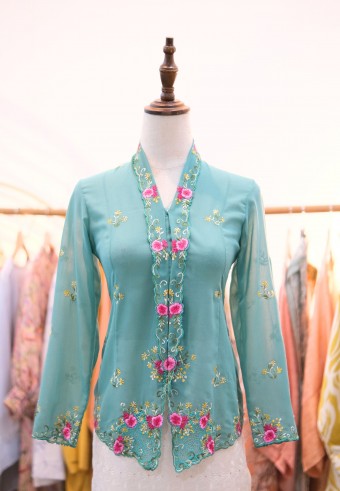 HANA KEBAYA BUTTON TOP 3.0 IN AQUA