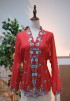 HANA KEBAYA BUTTON  TOP 2.0 IN BRIGHT RED