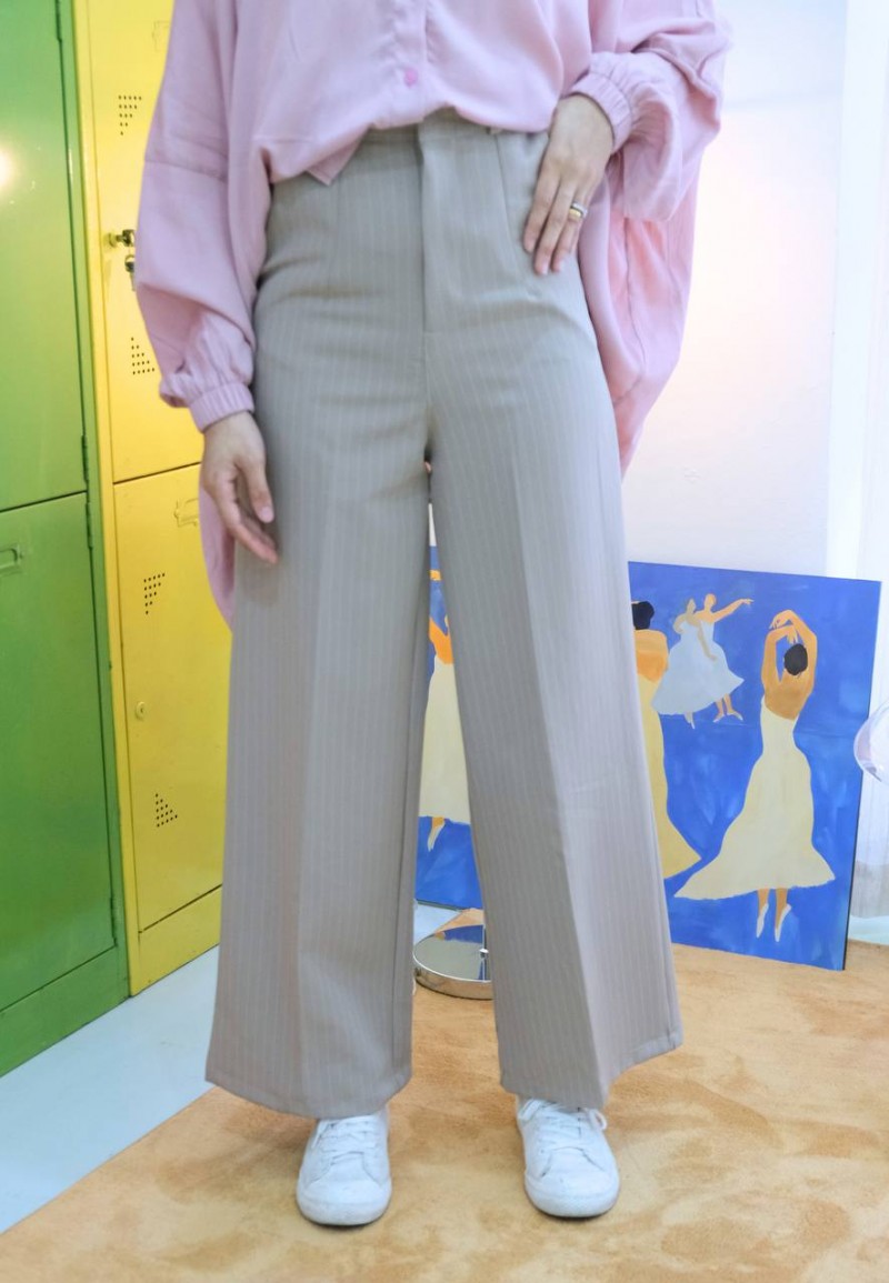STRIPE PANTS IN NUDE