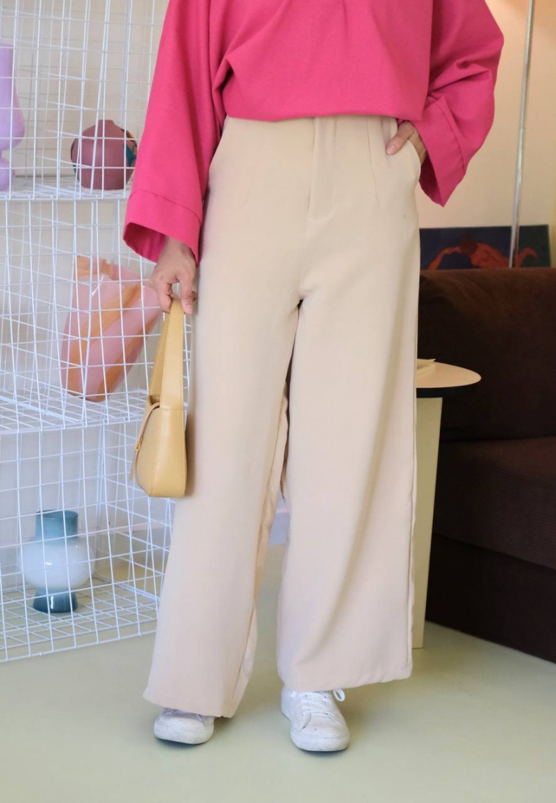WIDE LEG PANTS IN CREAM