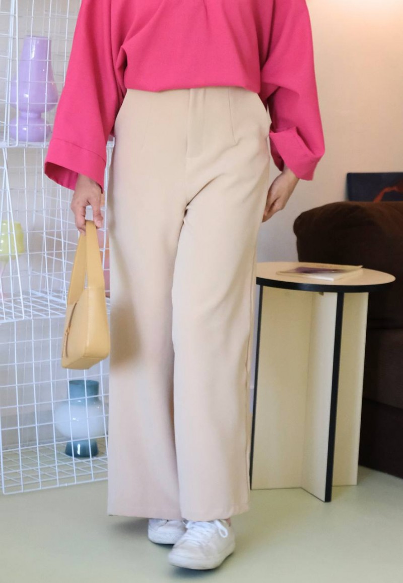 WIDE LEG PANTS IN CREAM