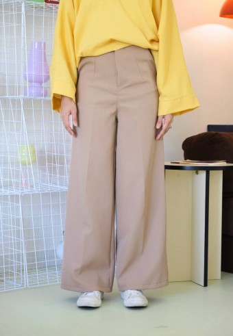 WIDE LEG PANTS IN LIGHT BROWN